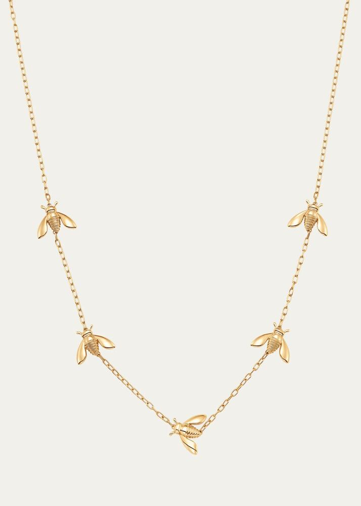 Sara Weinstock 18K Yellow Gold Queen Bee Extra Petite 5-Station Necklace Cover