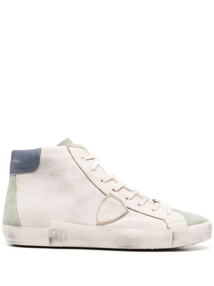 Philippe Model Paris distressed-effect high-top sneakers - White Cover