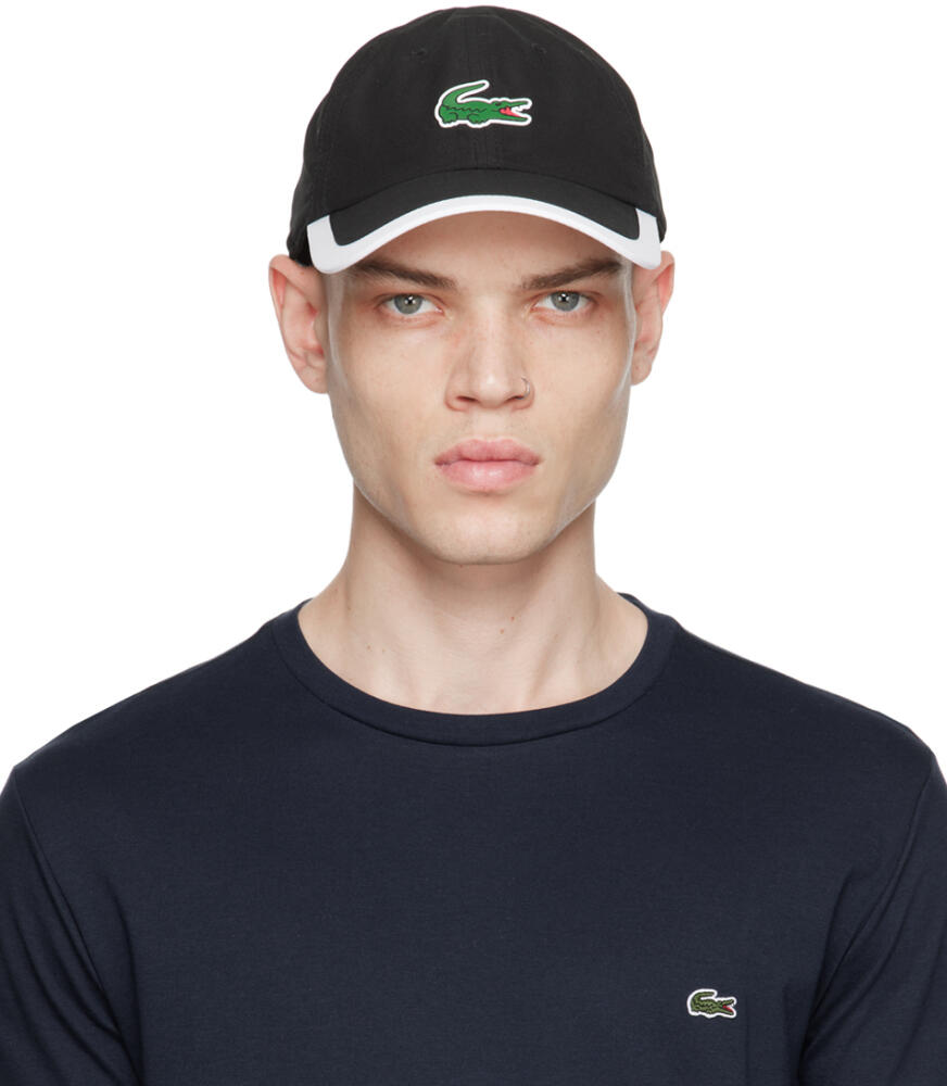 Lacoste Black Unisex Sport Contrast Border Cap Cover