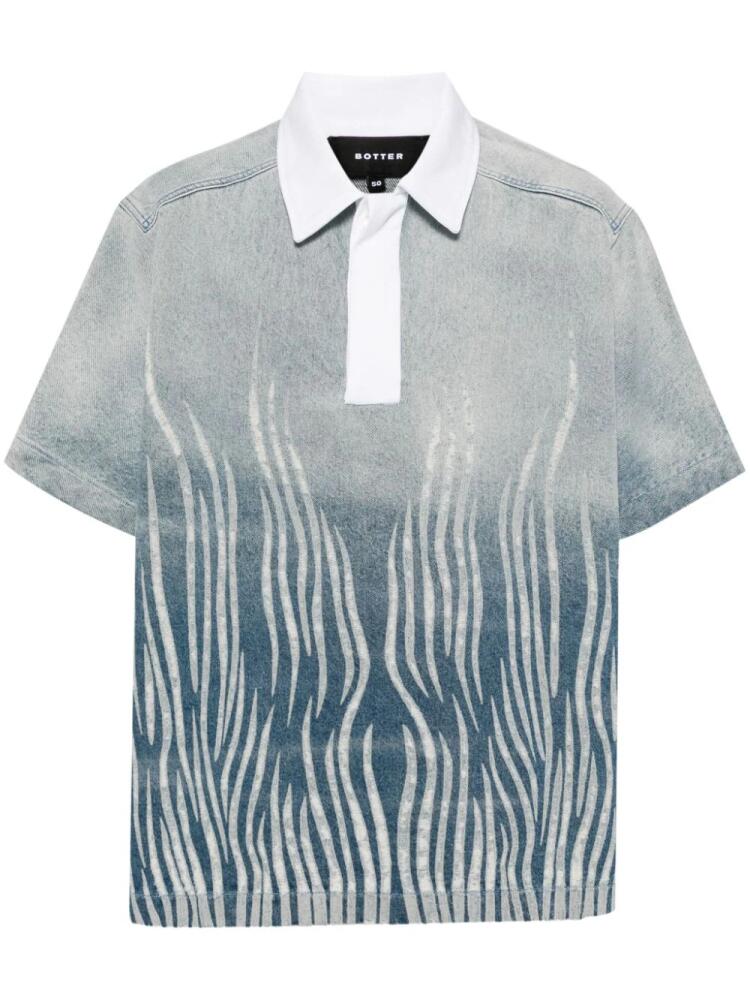 Botter graphic-print organic cotton polo shirt - Blue Cover