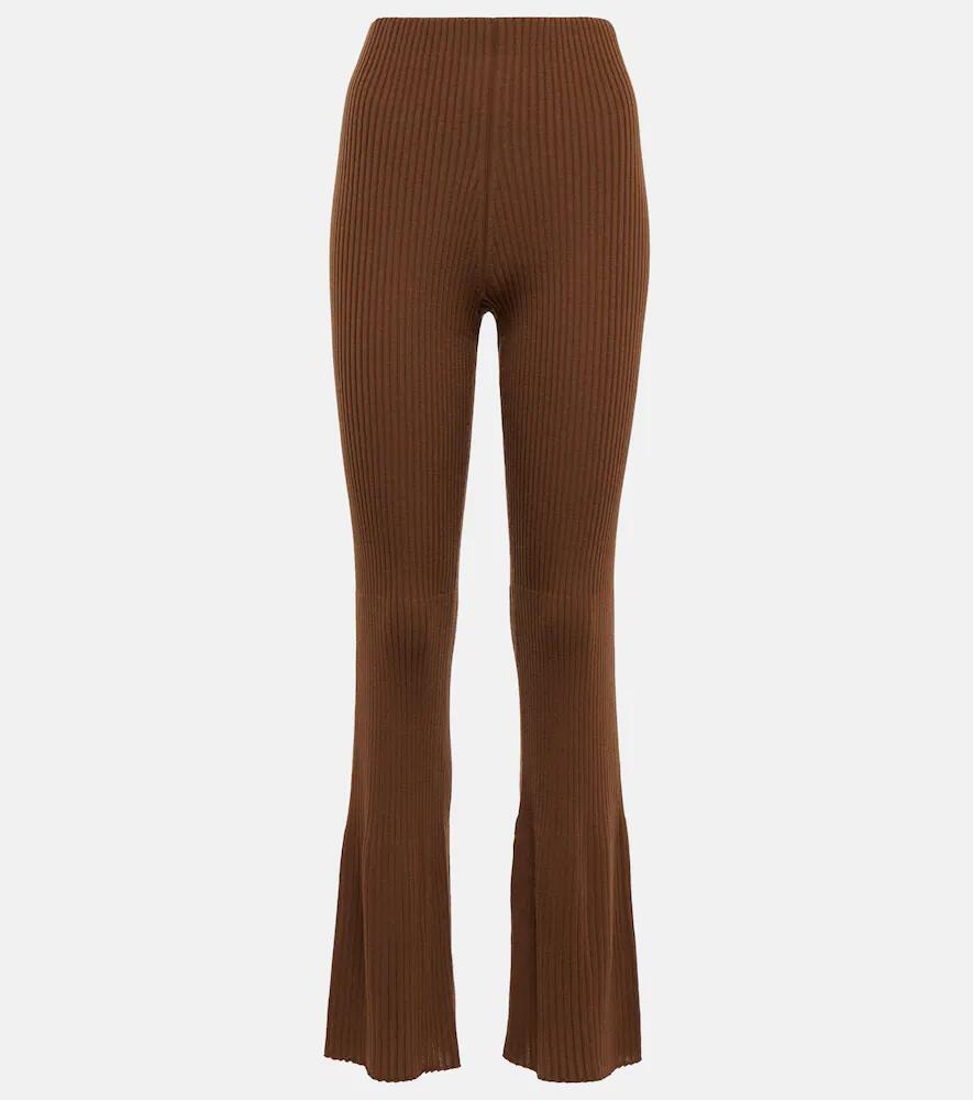 Wolford High-rise flared virgin wool pants Cover