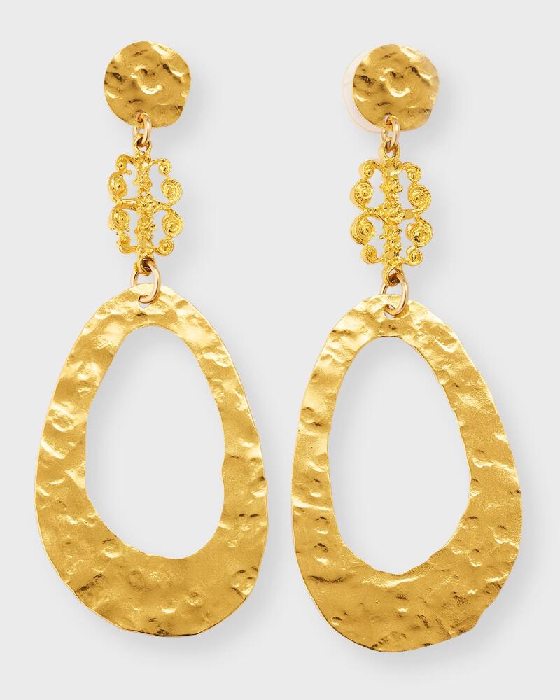 Devon Leigh 18K Gold-Plated Teardrop Post Earrings Cover