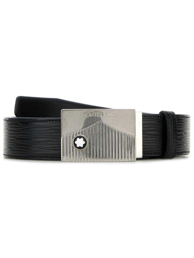 Montblanc logo-plaque leather belt - Black Cover