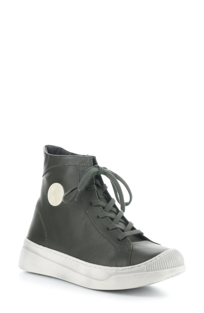 Softinos by Fly London Appe Lace-Up High Top Sneaker in Military Smooth Cover