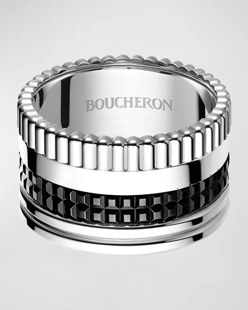 Boucheron Quatre 18K White Gold Black Edition Large Band Ring Cover