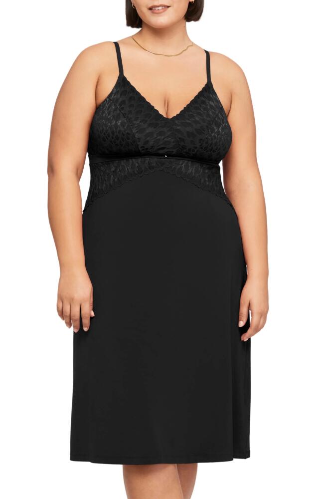 Montelle Intimates Modal Blend Midi Long Chemise in Black Cover