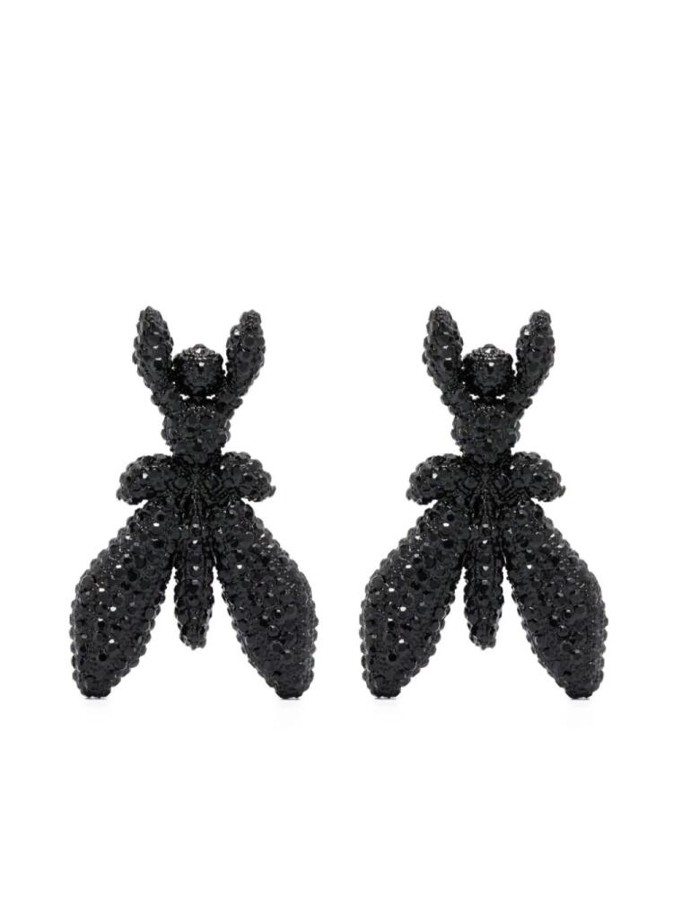 Patrizia Pepe Fly rhinestone-embellished earrings - Black Cover