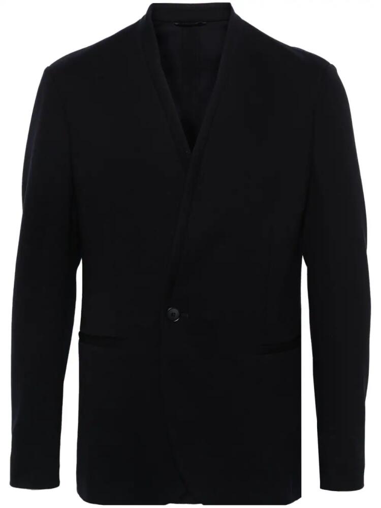 Giorgio Armani textured single-breasted blazer - Blue Cover