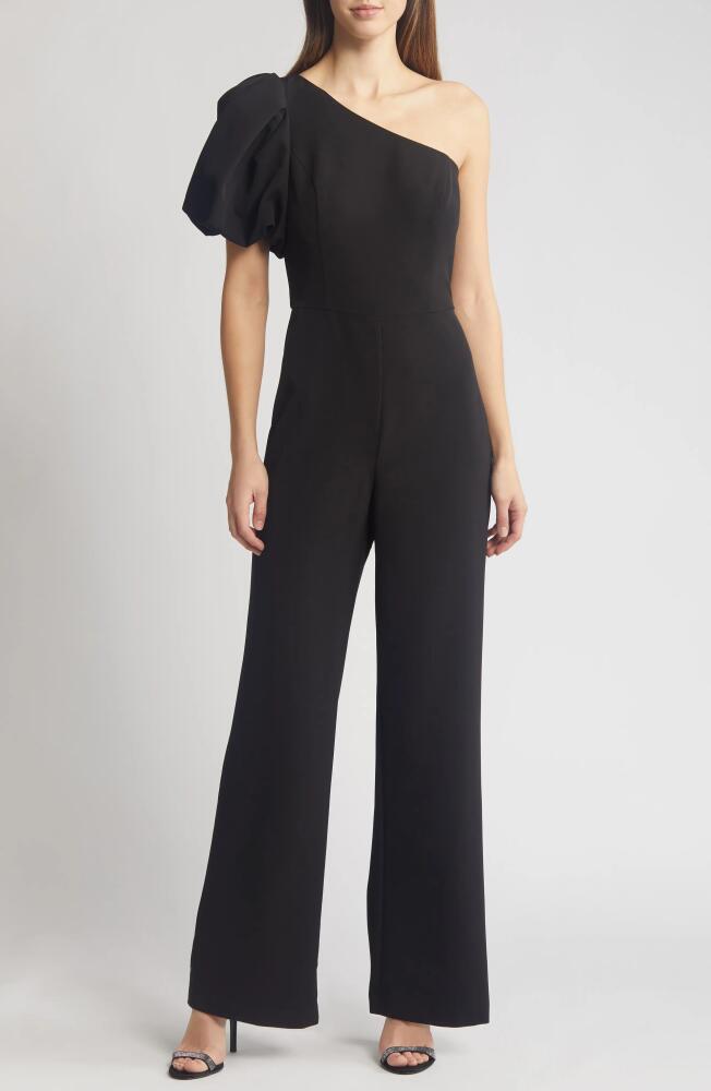 Eliza J One-Shoulder Jumpsuit in Black Cover