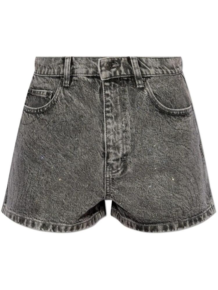 ROTATE BIRGER CHRISTENSEN acid-wash denim shorts - Grey Cover