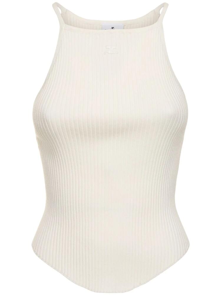 COURREGES Holistic Rib Knit Viscose Blend Tank Top Cover