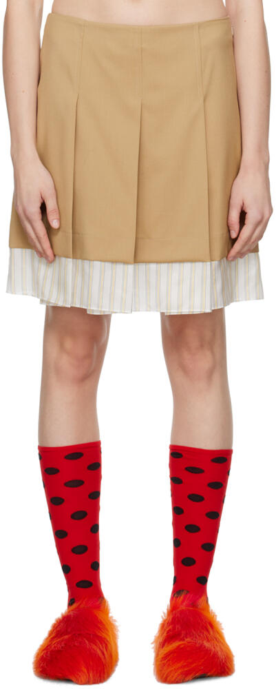 Marni Tan Pleated Miniskirt Cover