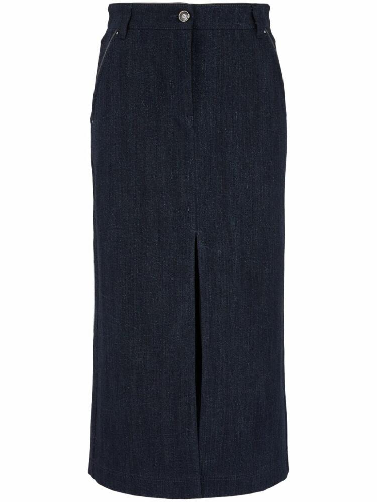 Giorgio Armani high-waisted denim midi skirt - Blue Cover