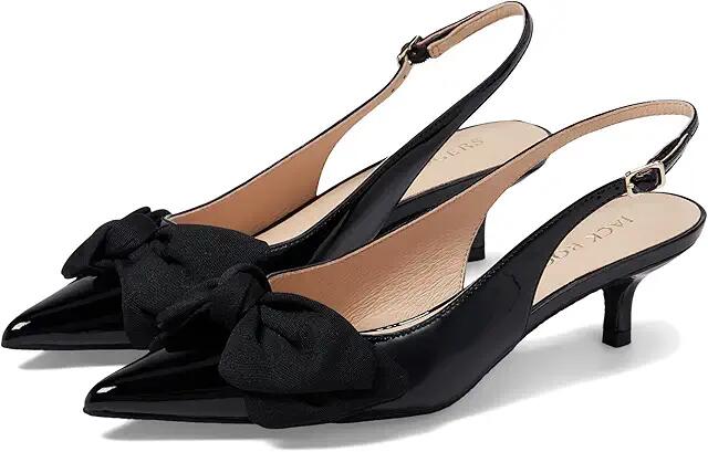 Jack Rogers Debra Slingback Kitten Heel (Black Patent) High Heels Cover