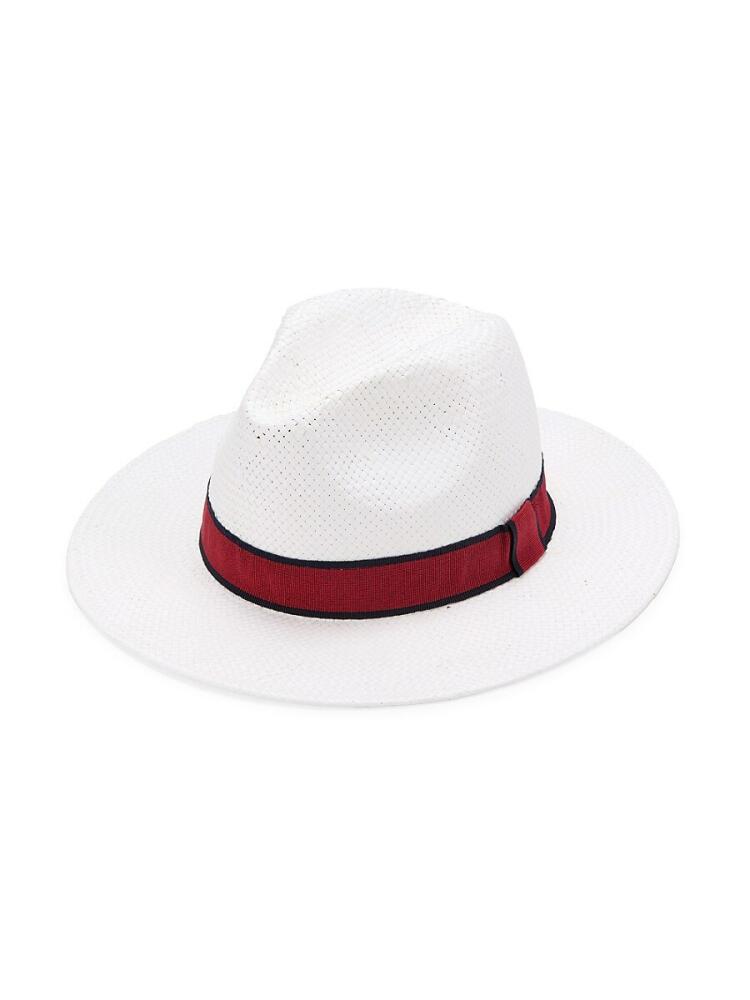 Saks Fifth Avenue Made in Italy Men's Indiana Fedora Hat - White Cover