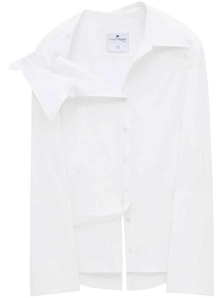 Courrèges Modular asymmetric poplin shirt - White Cover