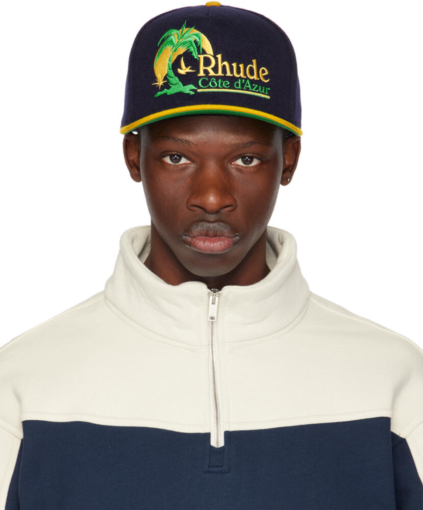 Rhude Navy & Yellow Azur Coast Cap Cover