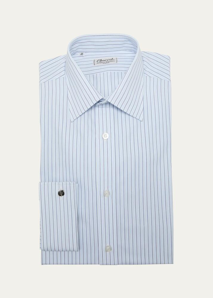 Charvet Men's Multi-Stripe French-Cuff Dress Shirt Cover