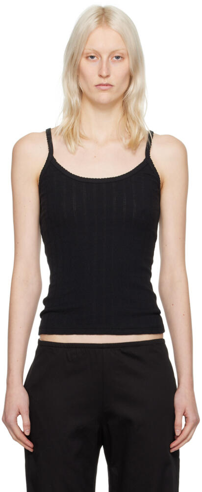 LESET Black Scalloped Tank Top Cover