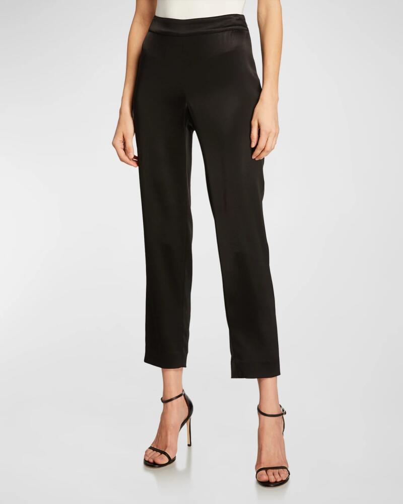 St. John Liquid Satin Side Zip Cropped Pants Cover