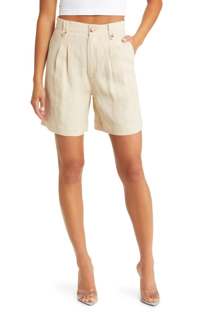 Sophie Rue Freddi High Waist Linen Shorts in Taupe Cover