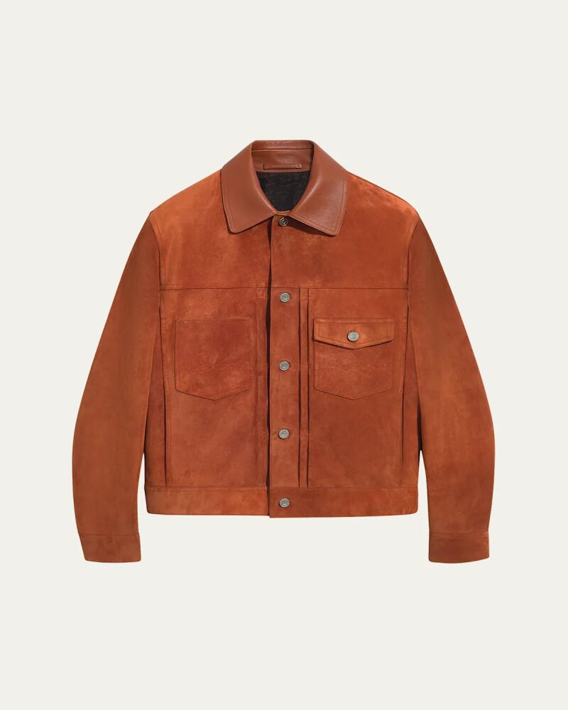 Berluti Men's Suede Trucker Jacket Cover