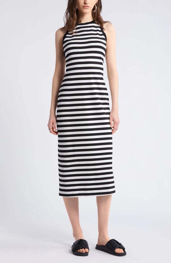 Nordstrom Knit Tank Dress in Black- Ivory Jane Stripe Cover