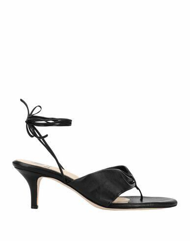 L'arianna Woman Thong sandal Black Soft Leather Cover