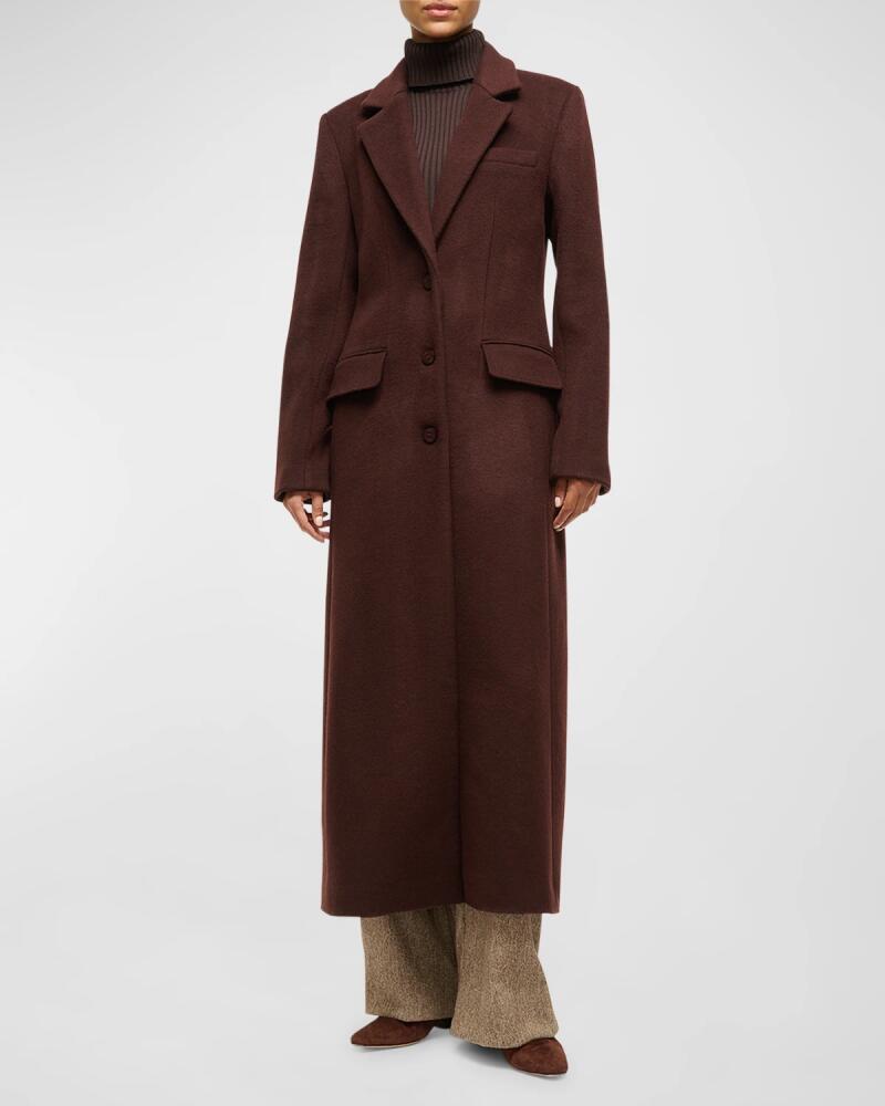 STAUD Sanza Single-Breasted Wool Coat Cover