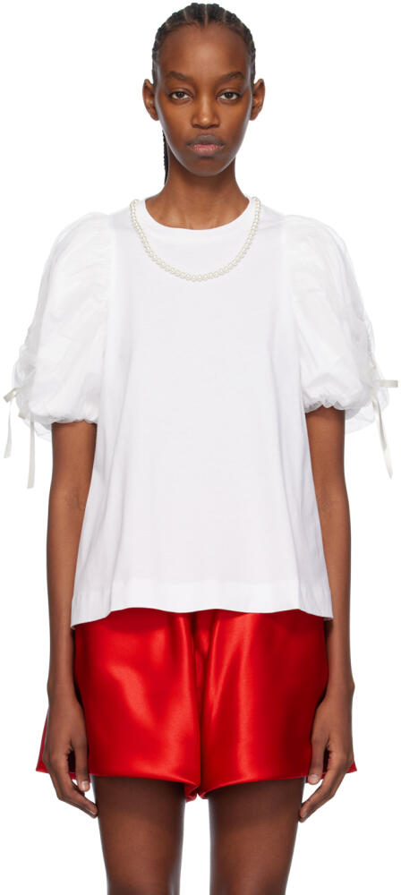 Simone Rocha White Beaded T-Shirt Cover