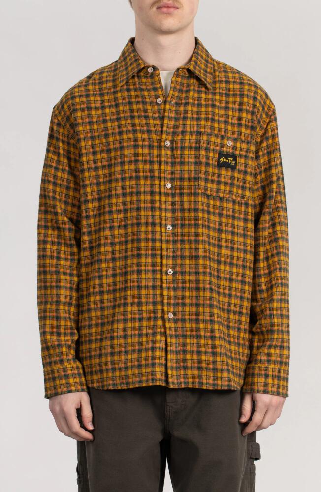 STAN RAY Oversize Plaid Flannel Button-Up Shirt in Orange Plaid Cover