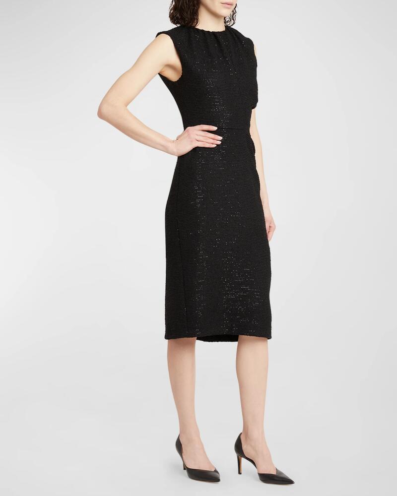 Kiton Sequin Ruched Sleeveless Sheath Dress Cover