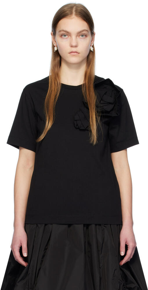 Simone Rocha Black Pressed Rose T-Shirt Cover