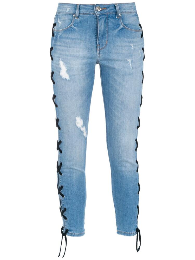 Amapô lace-up skinny jeans - Blue Cover