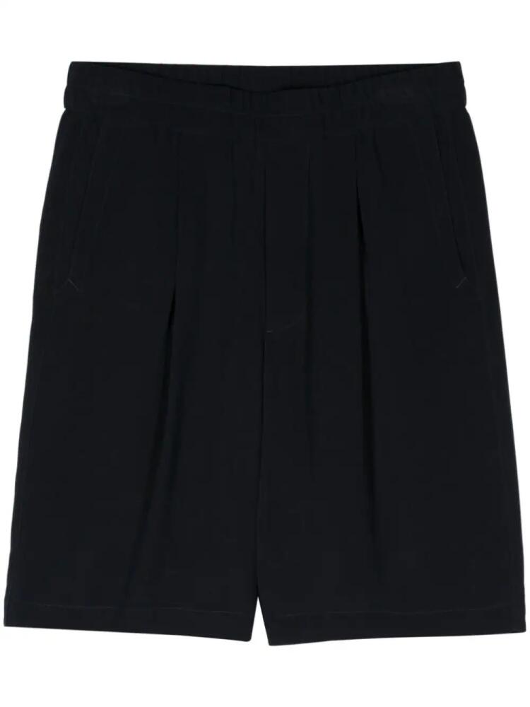 Giorgio Armani pleat-detail wide-leg shorts - Blue Cover