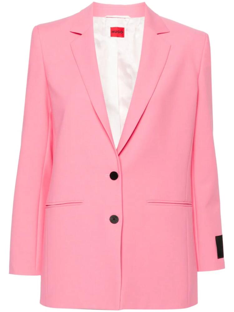 HUGO logo-engraved-buttons blazer - Pink Cover