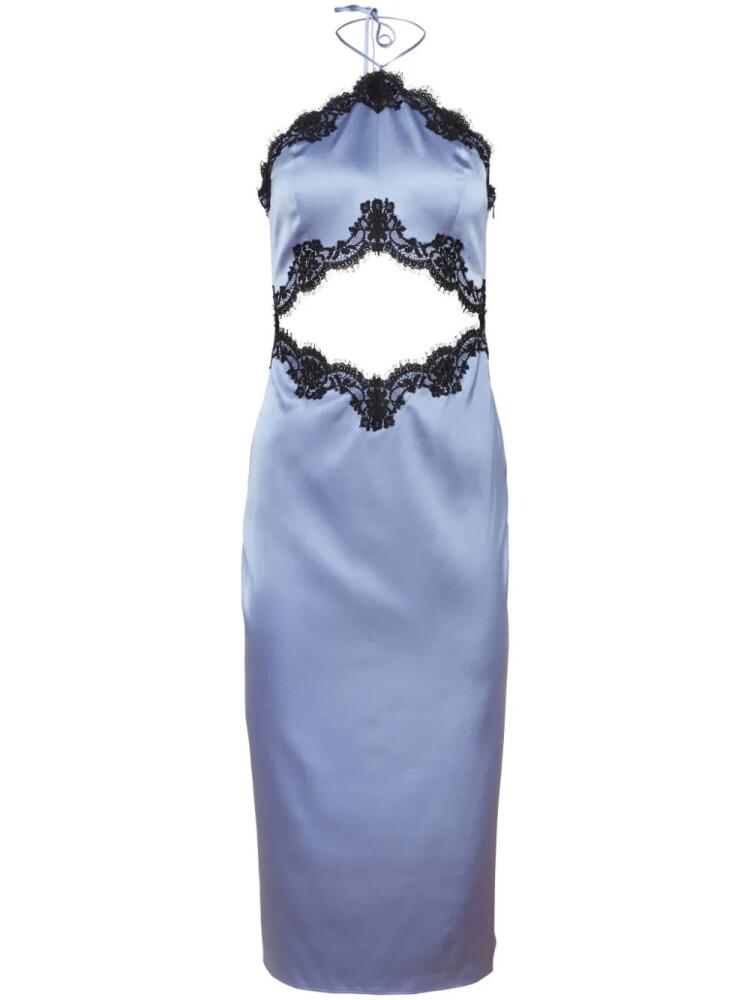 Fleur Du Mal cut-out halterneck midi dress - Blue Cover