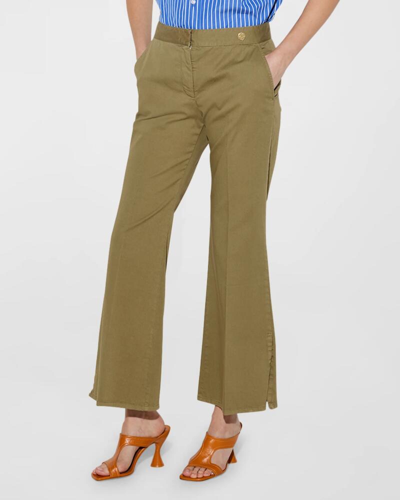 CALLAS Milano Sofia Cropped Side-Slit Stretch Twill Pants Cover