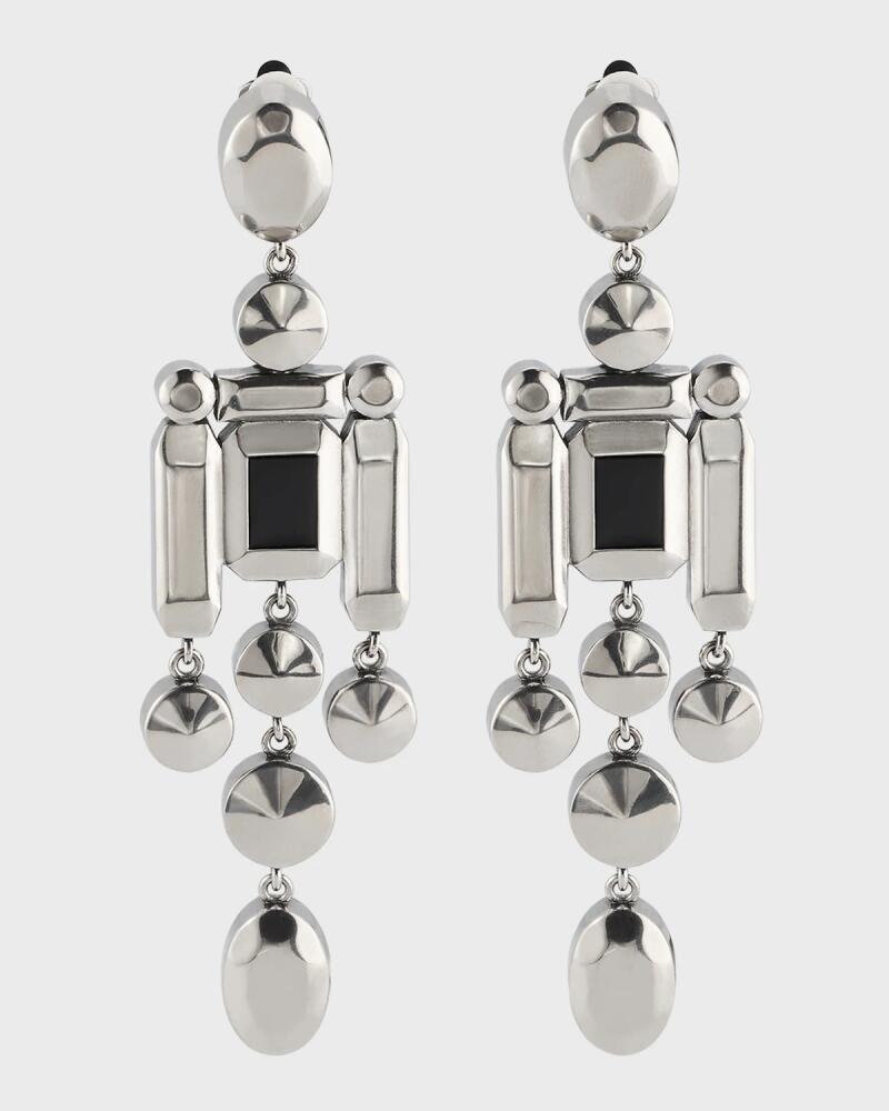 Ralph Lauren Collection Sterling Silver Triple-Bead Crystal Chandelier Earrings Cover