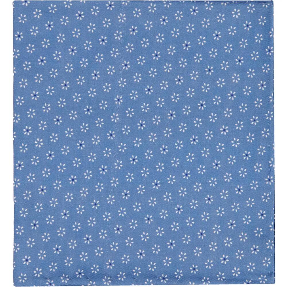 Brooklyn Brigade Geo Floral Print Cotton Pocket Square in Dusty Blue Cover