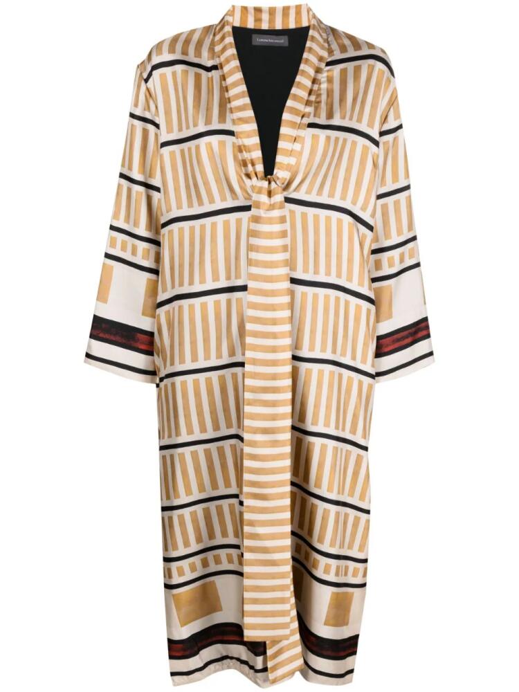 Lorena Antoniazzi abstract-print kaftan dress - Neutrals Cover