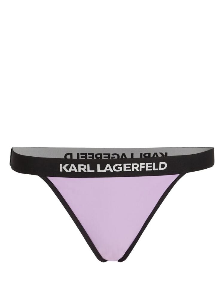 Karl Lagerfeld logo-print bikini bottoms - Purple Cover