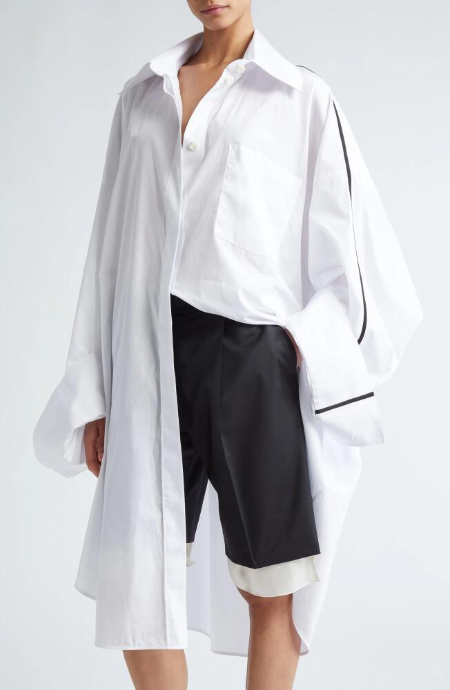 Peter Do Oversize Button-Up Coat Shirt in White Cover