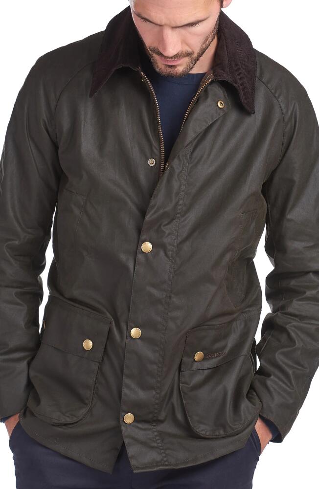 Barbour Ashby Waxed Cotton Jacket in Olive Cover