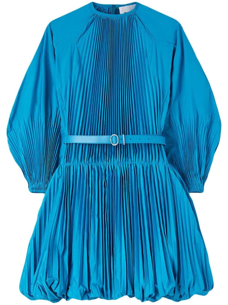 Jil Sander plissé belted minidress - Blue Cover