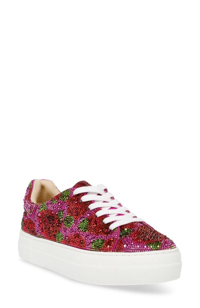 Betsey Johnson Sidny Crystal Pavé Platform Sneaker in Fuchsia Rose Cover