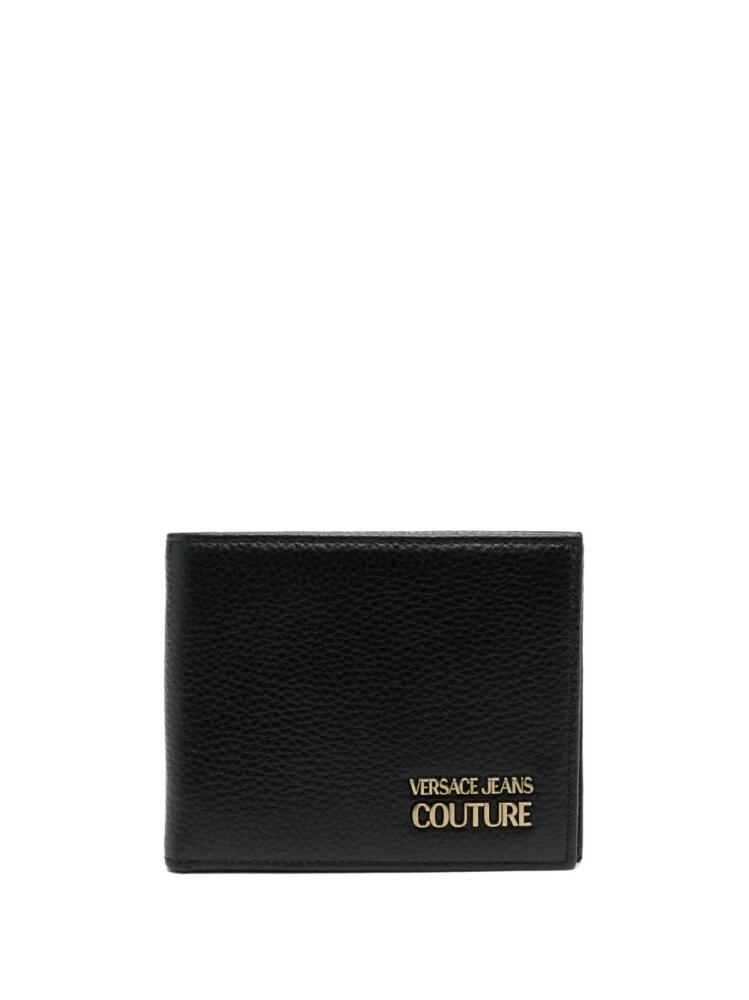 Versace Jeans Couture logo-plaque leather wallet - Black Cover