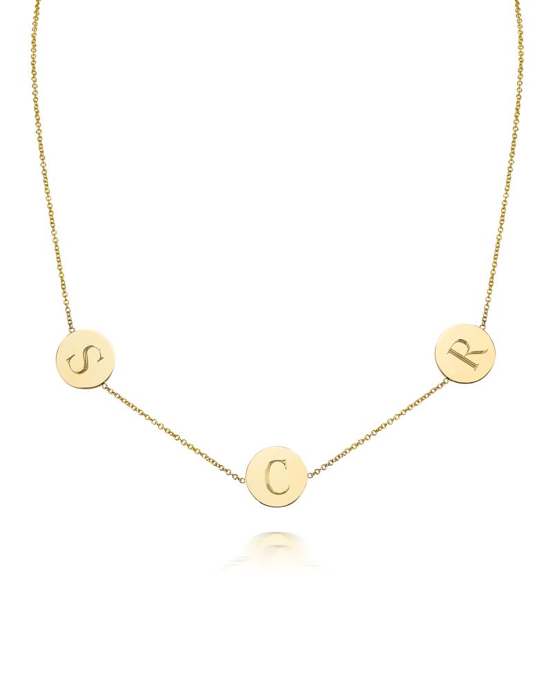 Sarah Chloe Cara 14K Gold 3-Disc Initial Necklace Cover