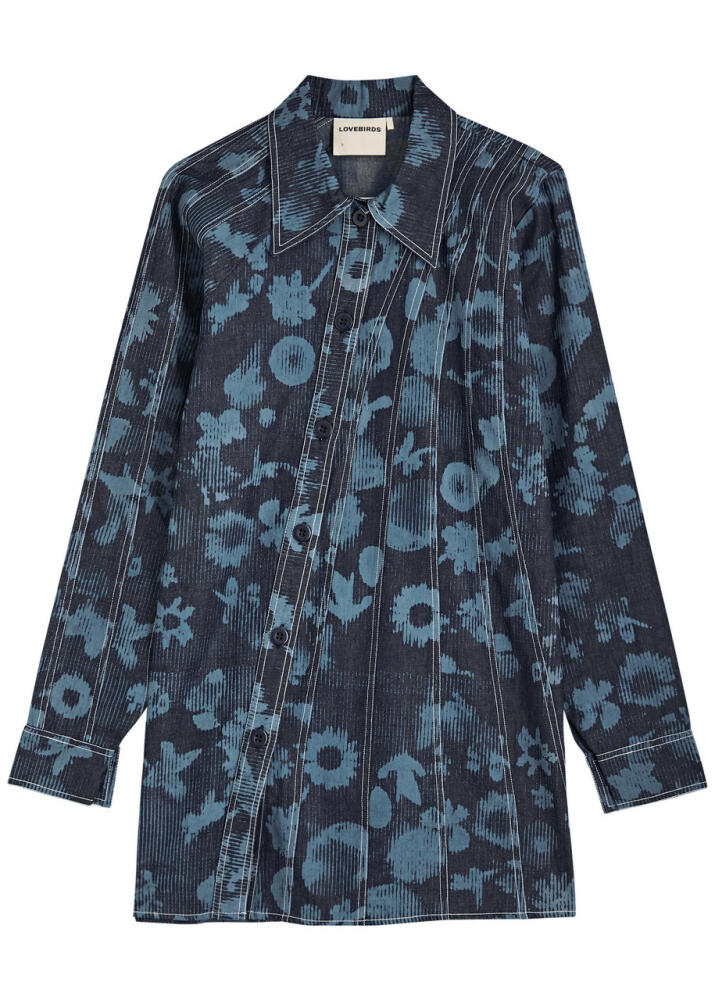 Lovebirds Printed Twill Shirt - Navy Cover