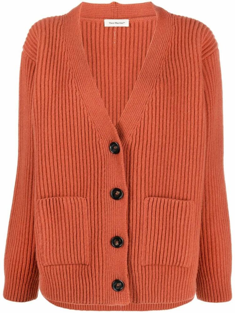 There Was One V-neck ribbed cardigan - Orange Cover